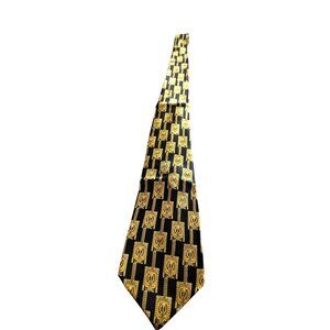 Machado Mens Necktie Silk Black/Gold 60”
